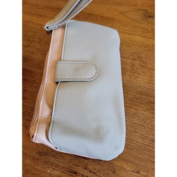 Guess Pink Gray Wristlet Wallet Bow Rhinsetone - Picture 5 of 7